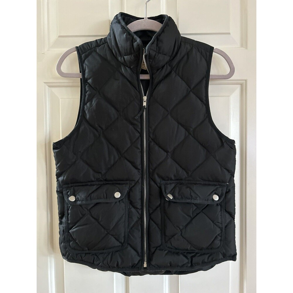 Woolrich Puffer Vest Womens Small Quilted Full Zip Black